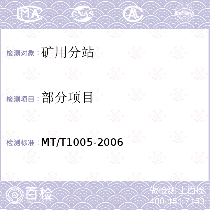 部分项目 MT/T 1005-2006 矿用分站
