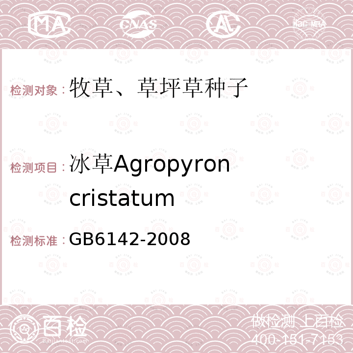 冰草Agropyron cristatum GB 6142-2008 禾本科草种子质量分级