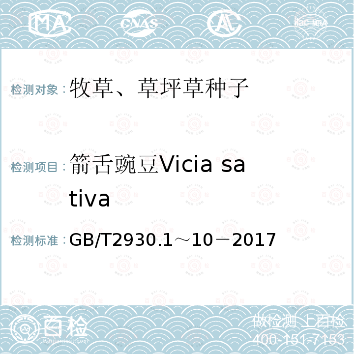 箭舌豌豆Vicia sativa GB 2930-1982 牧草种子检验规程