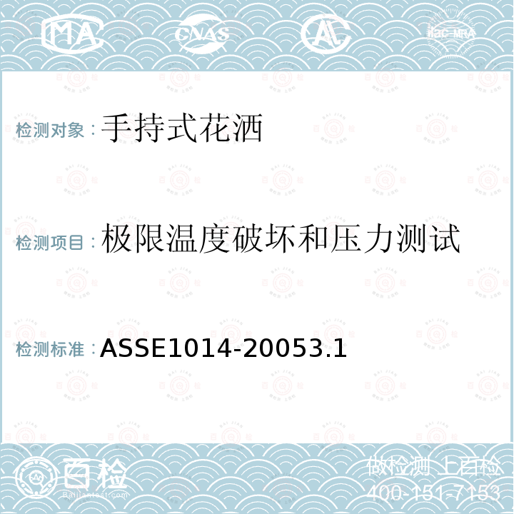 極限溫度破壞和壓力測試 手持式花灑防回流裝置