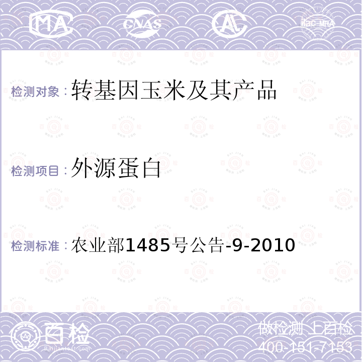 外源蛋白 农业部1485号公告-9-2010 转基因植物及其产品成分检测 抗虫耐除草剂玉米59122及其衍生品种定性PCR方法