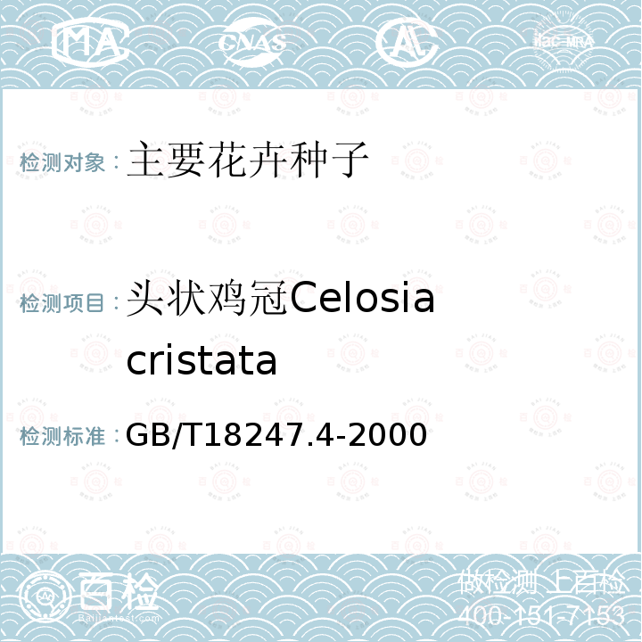 头状鸡冠Celosia cristata GB/T 18247.4-2000 主要花卉产品等级 第4部分:花卉种子
