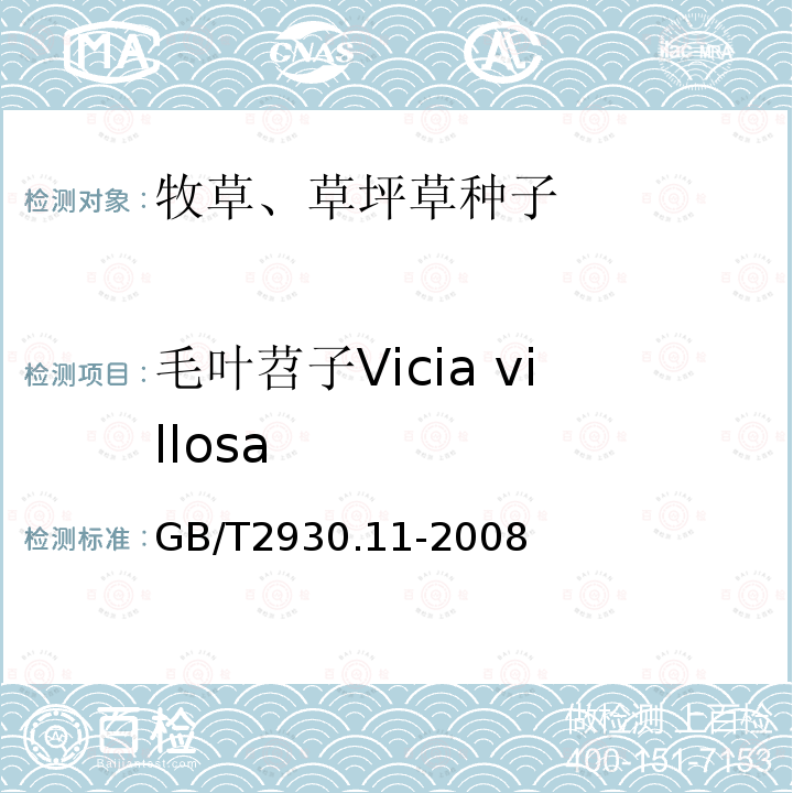 毛叶苕子Vicia villosa GB/T 2930.11-2008 草种子检验规程 检验报告