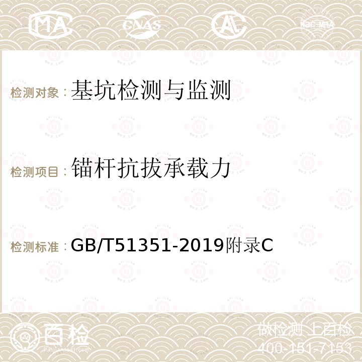 锚杆抗拔承载力 GB/T 51351-2019 建筑边坡工程施工质量验收标准(附条文说明)