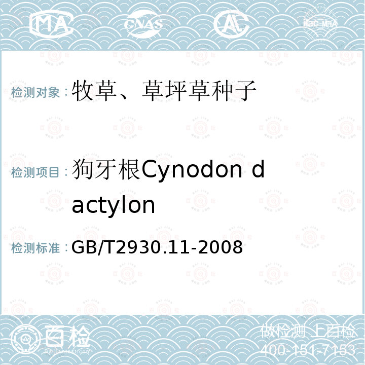 狗牙根Cynodon dactylon GB/T 2930.11-2008 草种子检验规程 检验报告