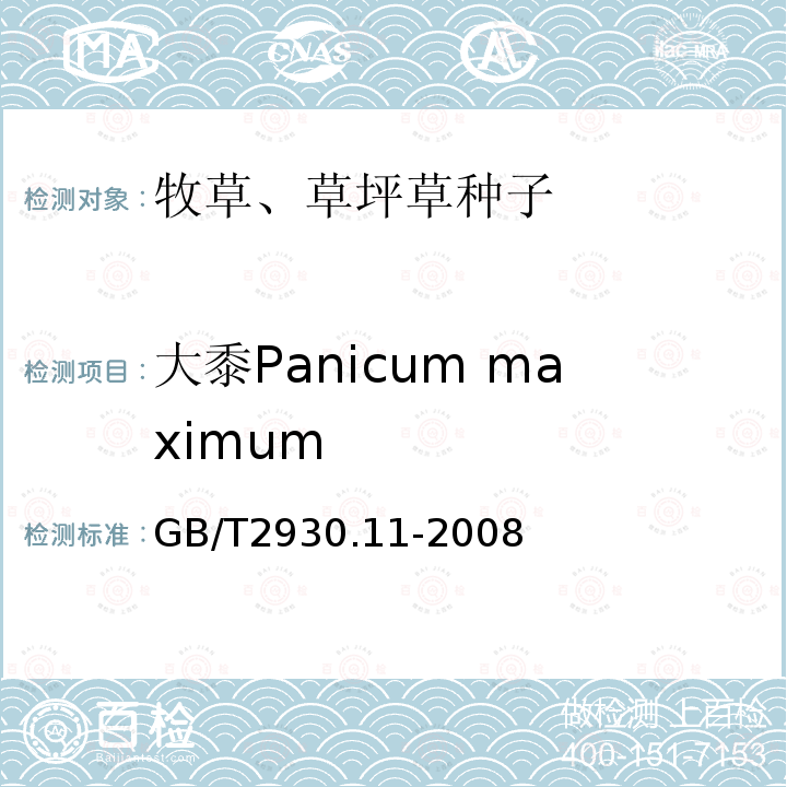 大黍Panicum maximum 草种子检验规程 检验报告