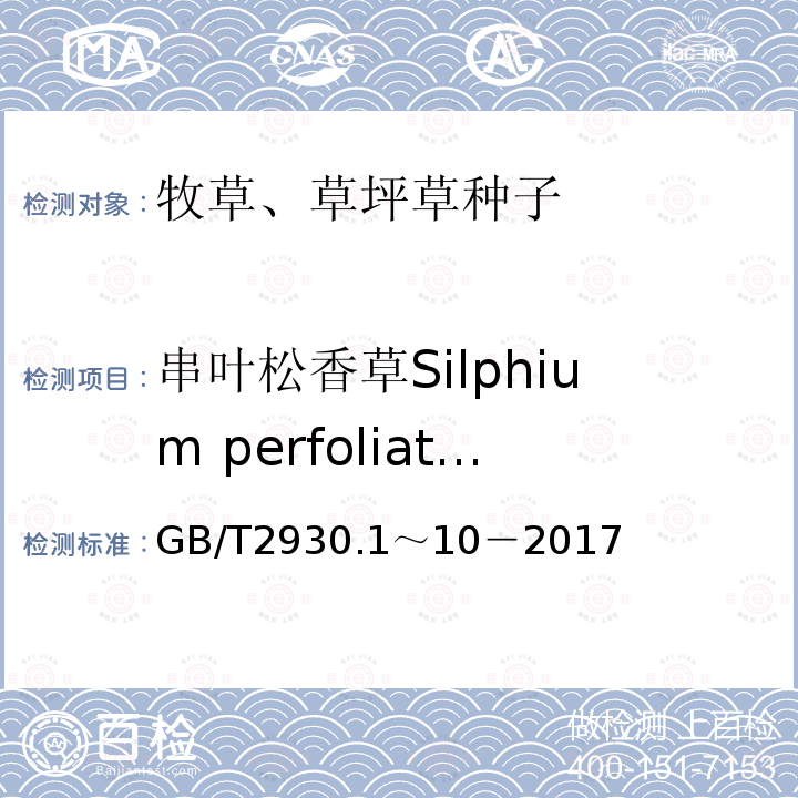串叶松香草Silphium perfoliatum GB 2930-1982 牧草种子检验规程