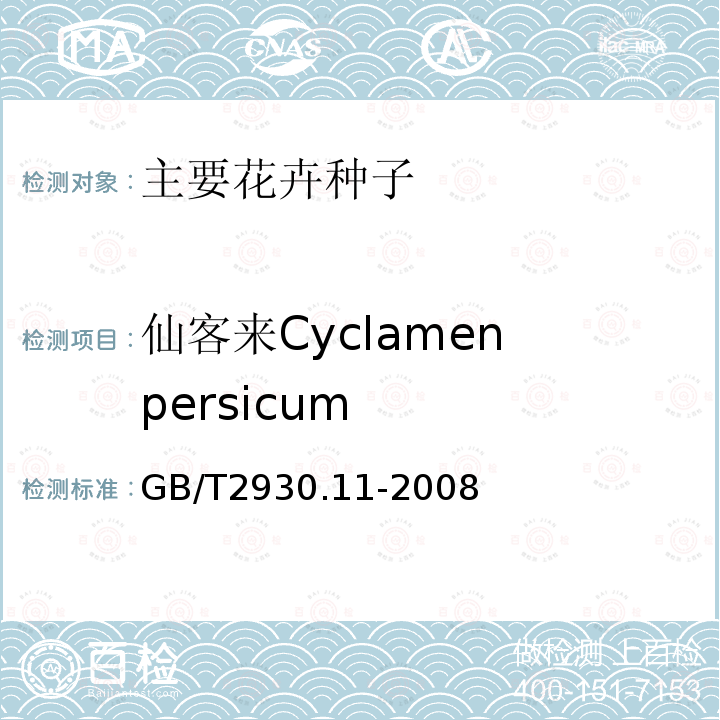仙客来Cyclamen persicum GB/T 2930.11-2008 草种子检验规程 检验报告