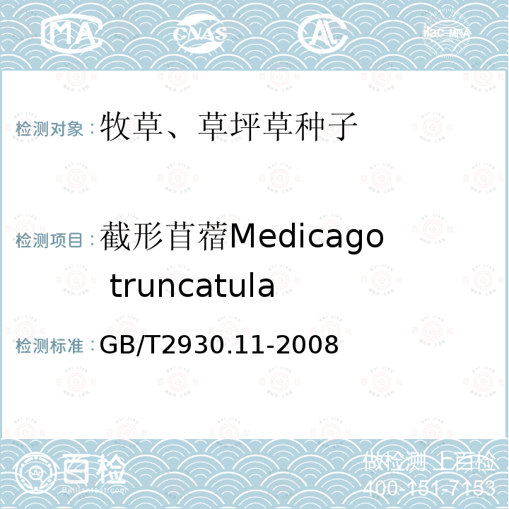 截形苜蓿Medicago truncatula GB/T 2930.11-2008 草种子检验规程 检验报告