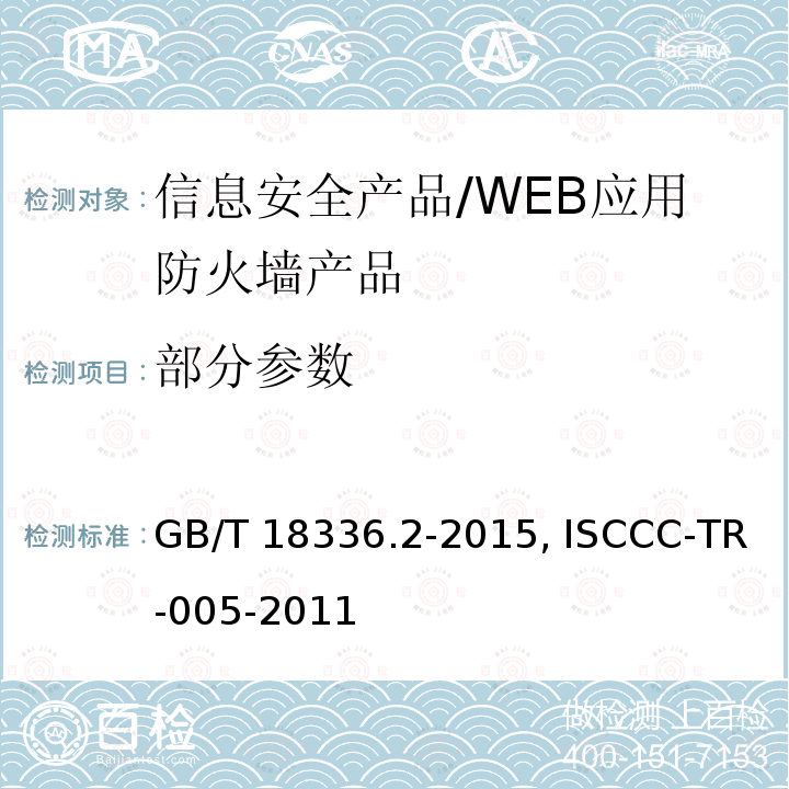 部分参数 GB/T 18336.2-2015 信息技术 安全技术 信息技术安全评估准则 第2部分:安全功能组件