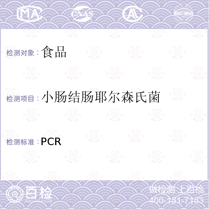 小肠结肠耶尔森氏菌 PCR 出口食品中食源性致病菌检测方法实时荧光法