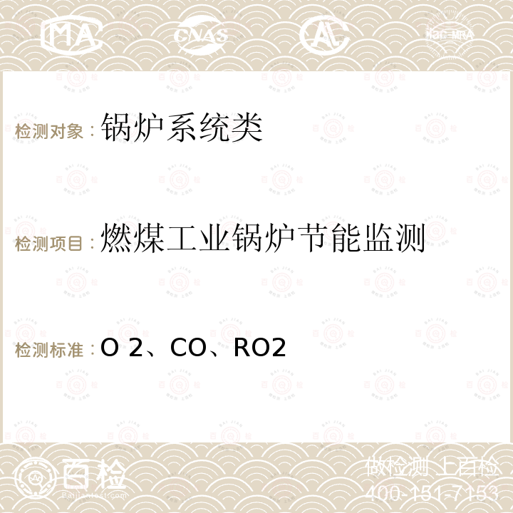 燃煤工业锅炉节能监测 O 2、CO、RO2 烟气中O2、CO、RO2的体积分数