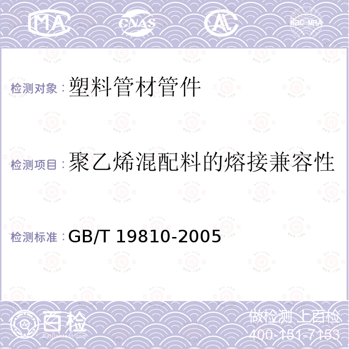 聚乙烯混配料的熔接兼容性 GB/T 15558.1-2015 【强改推】燃气用埋地聚乙烯(PE)管道系统 第1部分:管材