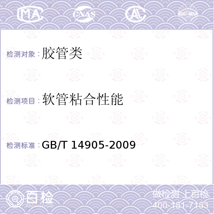 软管粘合性能 GB/T 14905-2009 橡胶和塑料软管 各层间粘合强度的测定