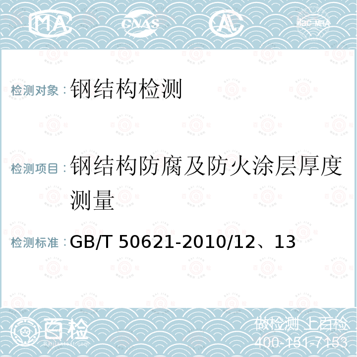 钢结构防腐及防火涂层厚度测量 GB 50205-2001 钢结构工程施工质量验收规范(附条文说明)