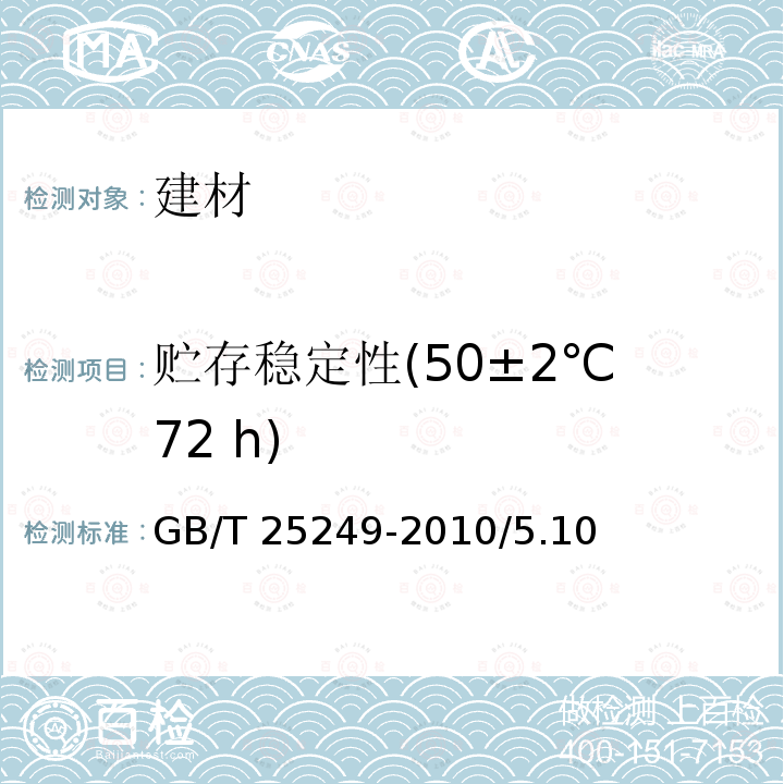 贮存稳定性(50±2℃ 72 h) GB/T 25249-2010 氨基醇酸树脂涂料