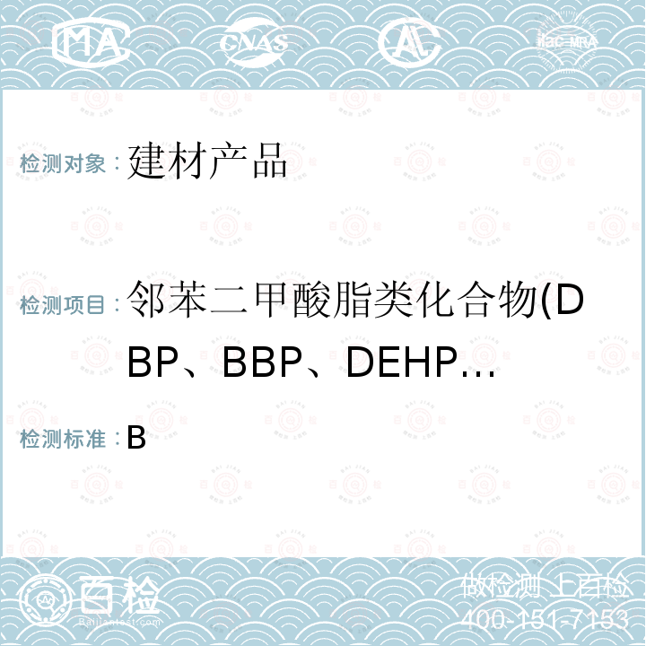 邻苯二甲酸脂类化合物(DBP、BBP、DEHP、DNOP、DINP、DIDP)总和 IA 101-2017 陕西省团体标准T/SFIA101-2017　附录B