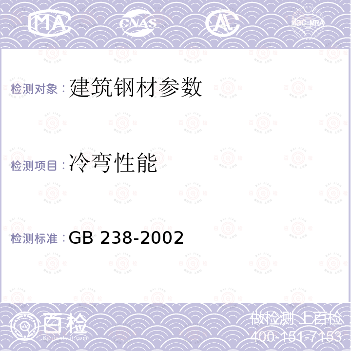 冷弯性能 《金属线材反复弯曲试验方法》GB238-2002