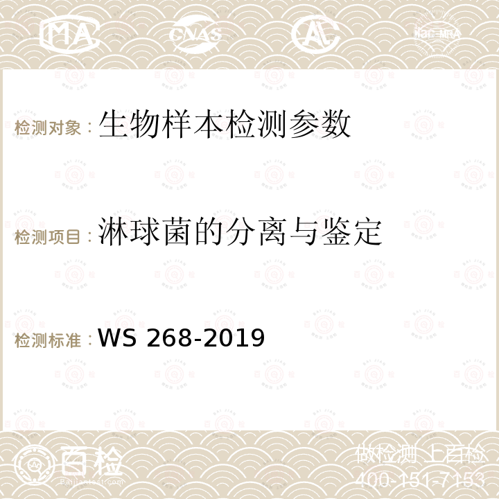 淋球菌的分离与鉴定 WS 268-2019 淋病诊断