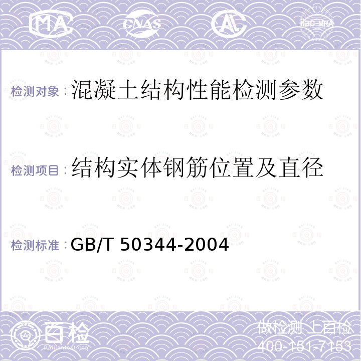 结构实体钢筋位置及直径 GB 50204-2002 混凝土结构工程施工质量验收规范(附条文说明)(2010年版)(附局部修订)