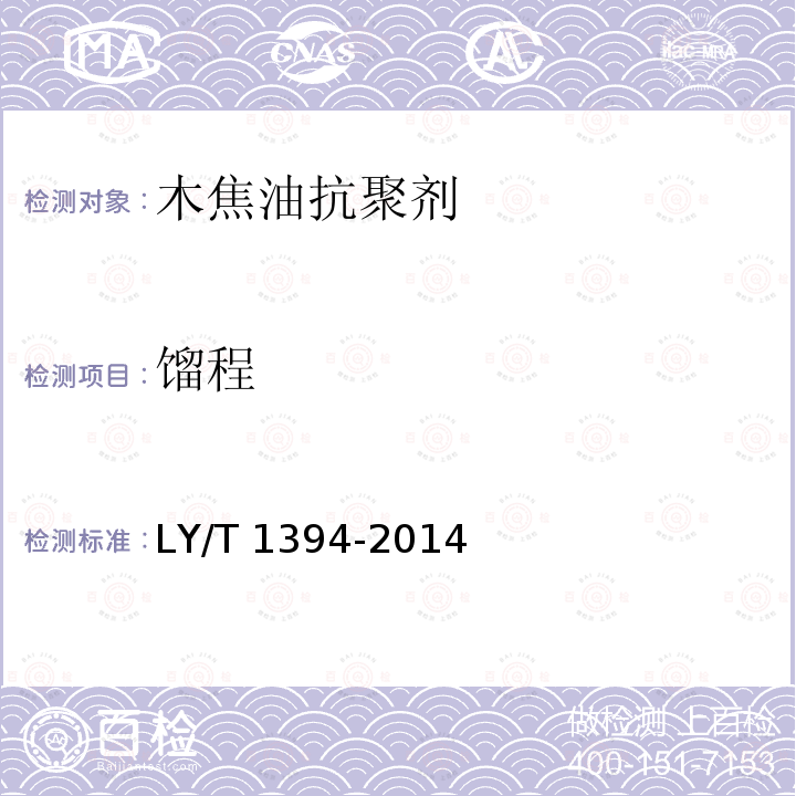 馏程 LY/T 1394-2014 木焦油抗聚剂