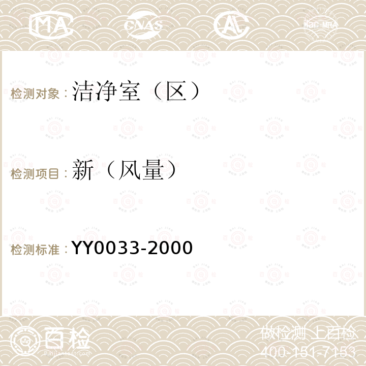 新（风量） YY/T 0033-2000 【强改推】无菌医疗器具生产管理规范