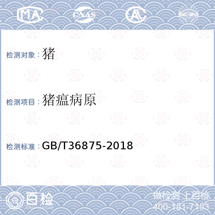 猪瘟病原 GB/T 36875-2018 猪瘟病毒RT-nPCR检测方法