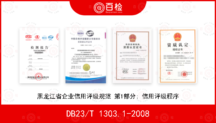 DB23/T 1303.1-2008 黑龙江省企业信用评级规范 第1部分: 信用评级程序