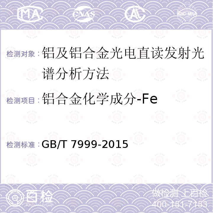 铝合金化学成分-Fe 铝合金化学成分-Fe GB/T 7999-2015