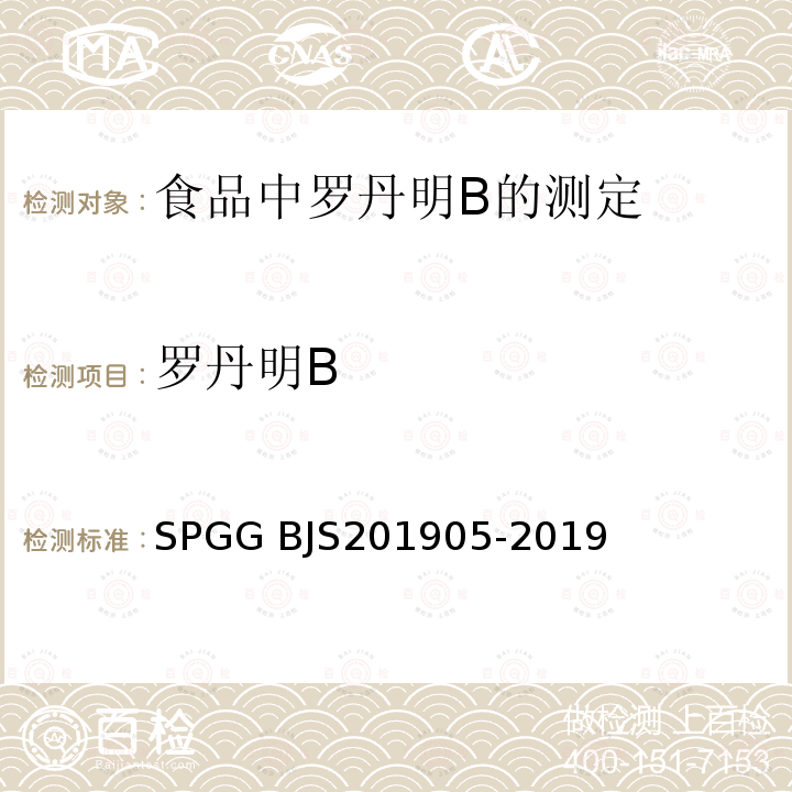 罗丹明B 01905-2019  SPGG BJS2