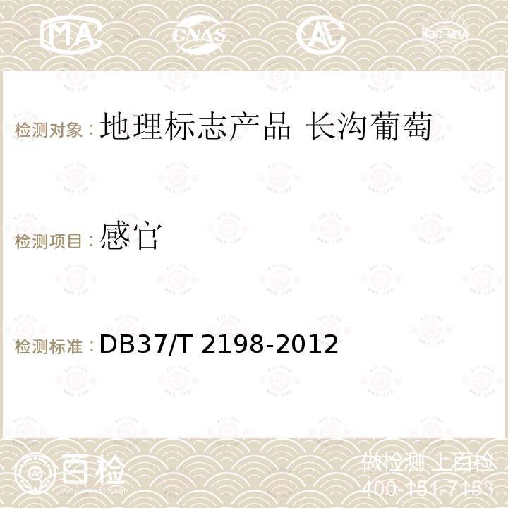 感官 DB37/T 2198-2012 地理标志产品  长沟葡萄