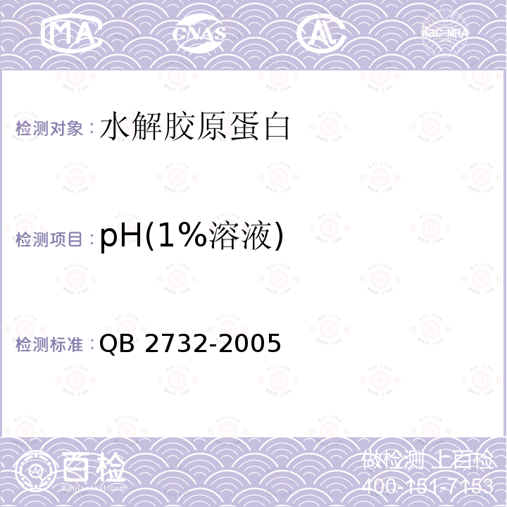 pH(1%溶液) QB 2732-2005 水解胶原蛋白