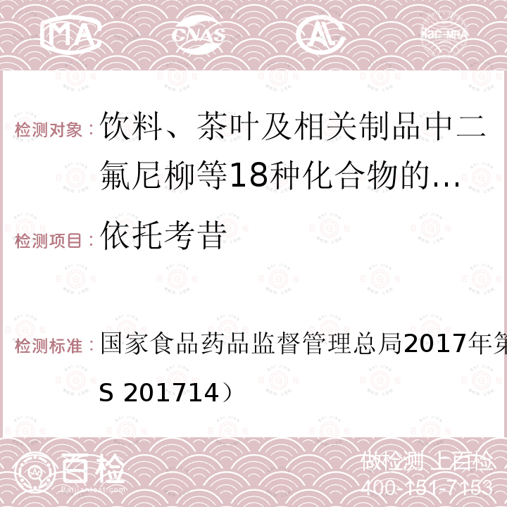 依托考昔 依托考昔 国家食品药品监督管理总局2017年第160号公告（BJS 201714）