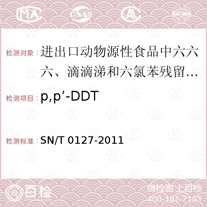 p,p’-DDT p,p’-DDT SN/T 0127-2011