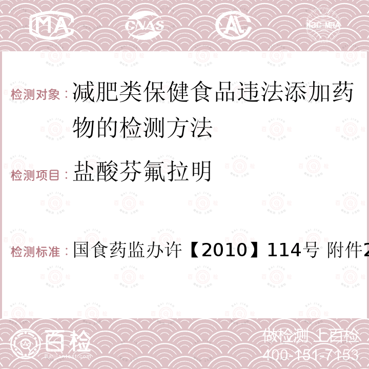 盐酸芬氟拉明 国食药监办许【2010】114号   附件2