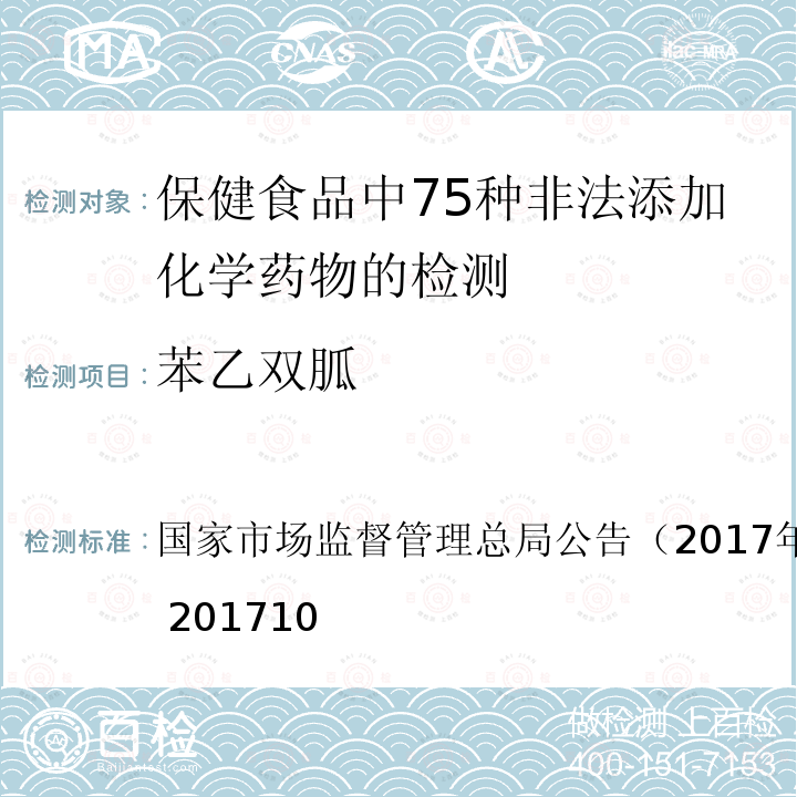 苯乙双胍 国家市场监督管理总局公告（2017年第138号  ）BJS 201710