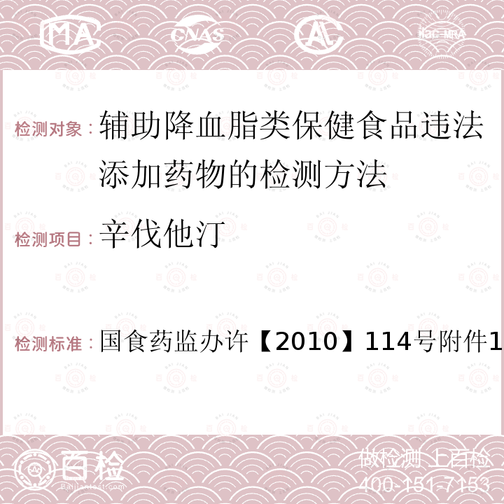 辛伐他汀 国食药监办许【2010】114号  附件1