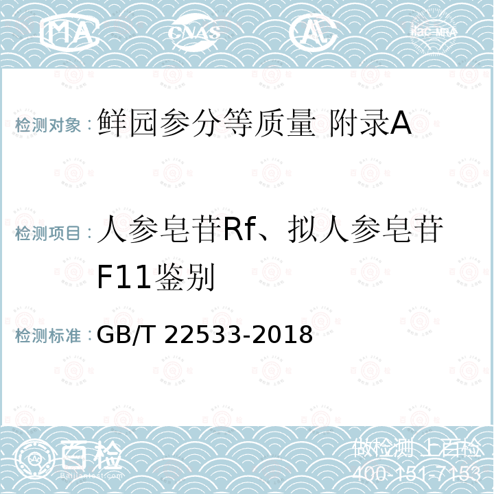 人参皂苷Rf、拟人参皂苷F11鉴别 人参皂苷Rf、拟人参皂苷F11鉴别 GB/T 22533-2018