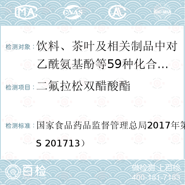 二氟拉松双醋酸酯 总局2017年第160号公告  国家食品药品监督管理（BJS 201713）