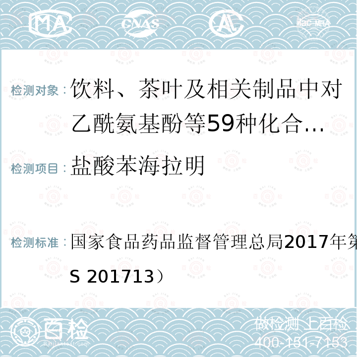 盐酸苯海拉明 盐酸苯海拉明 国家食品药品监督管理总局2017年第160号公告（BJS 201713）