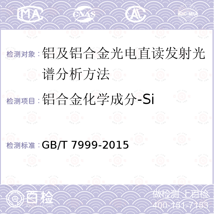 铝合金化学成分-Si 铝合金化学成分-Si GB/T 7999-2015