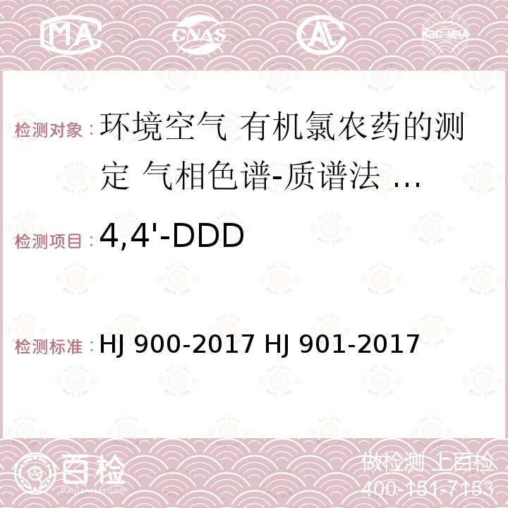 4,4'-DDD 4,4'-DDD HJ 900-2017 HJ 901-2017