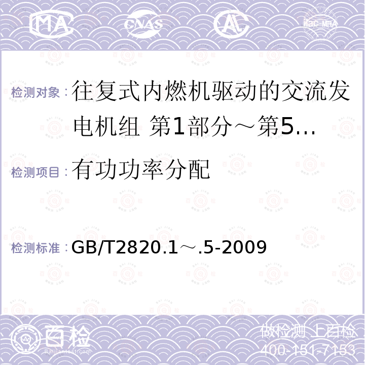 有功功率分配 GB/T 2820.1～.5-2009  GB/T2820.1～.5-2009