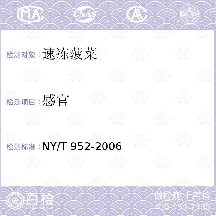 感官 感官 NY/T 952-2006