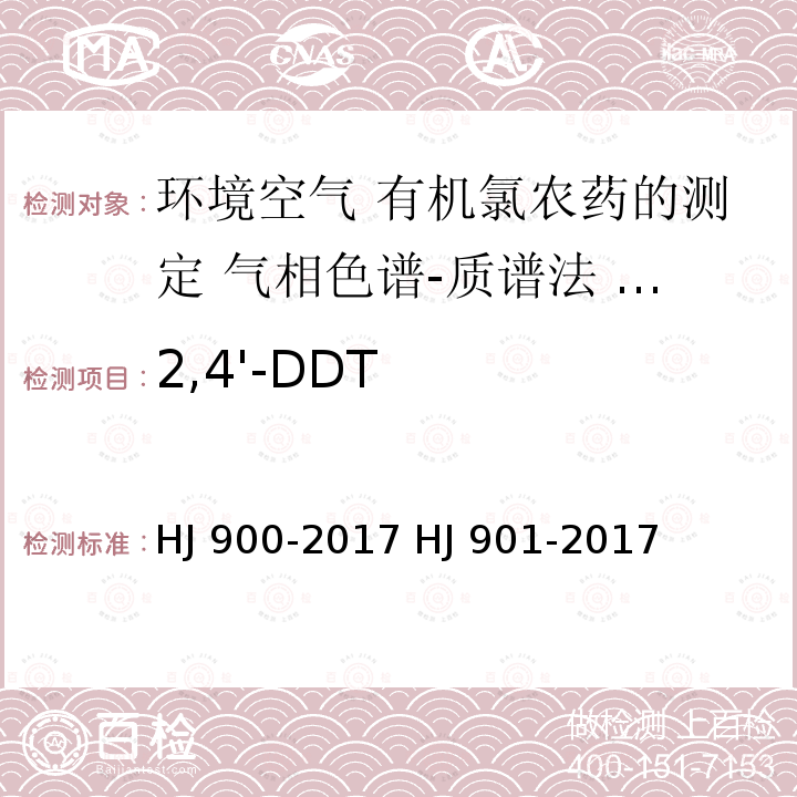 2,4'-DDT 2,4'-DDT HJ 900-2017 HJ 901-2017