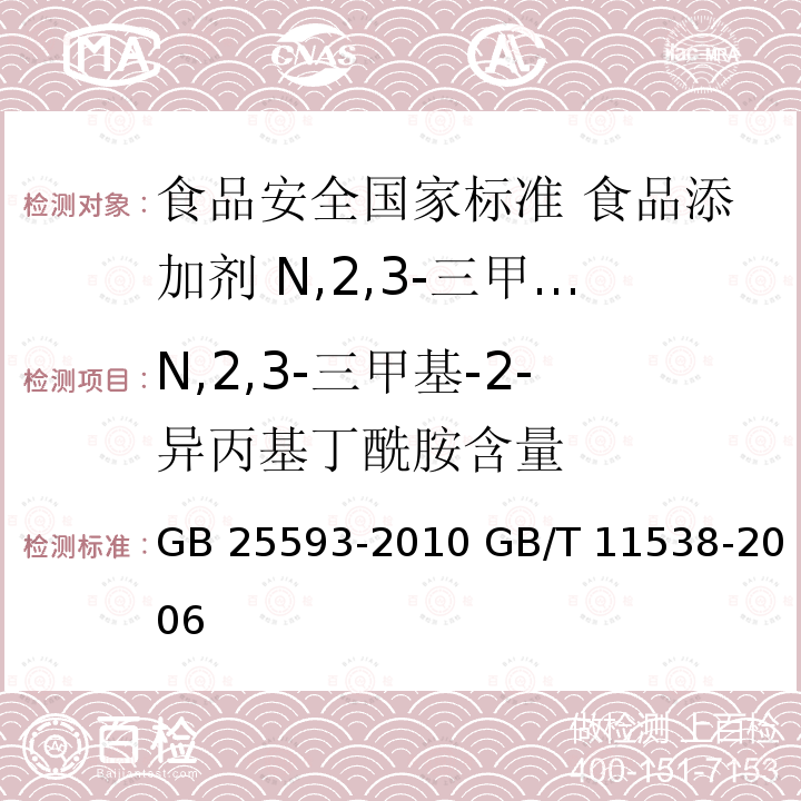 N,2,3-三甲基-2-异丙基丁酰胺含量 GB 25593-2010 食品安全国家标准 食品添加剂 N,2,3-三甲基-2-异丙基丁酰胺