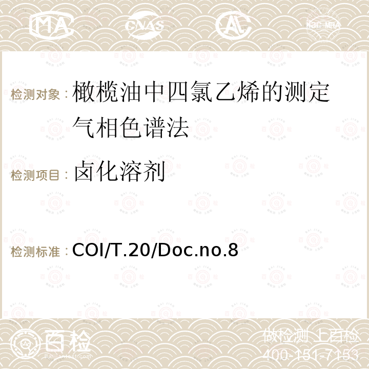 卤化溶剂 卤化溶剂 COI/T.20/Doc.no.8