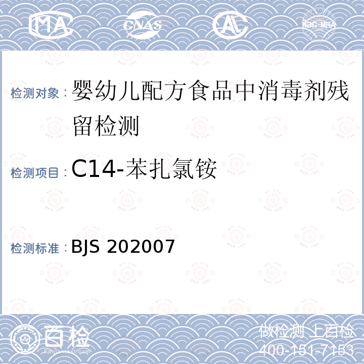 C14-苯扎氯铵 BJS 202007  