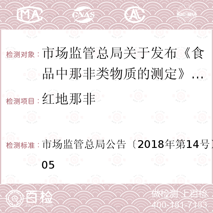 红地那非 BJS 201805  市场监管总局公告〔2018年第14号〕