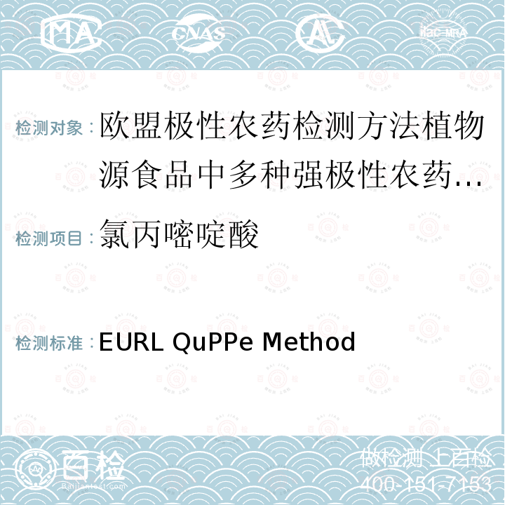 氯丙嘧啶酸 EURL QuPPe Method  